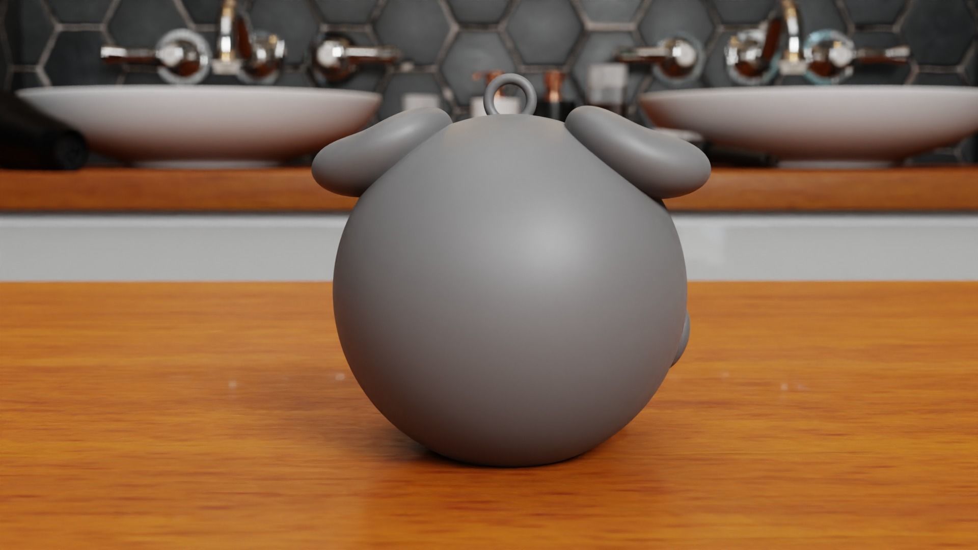 Piggy keychain 3D print model_7