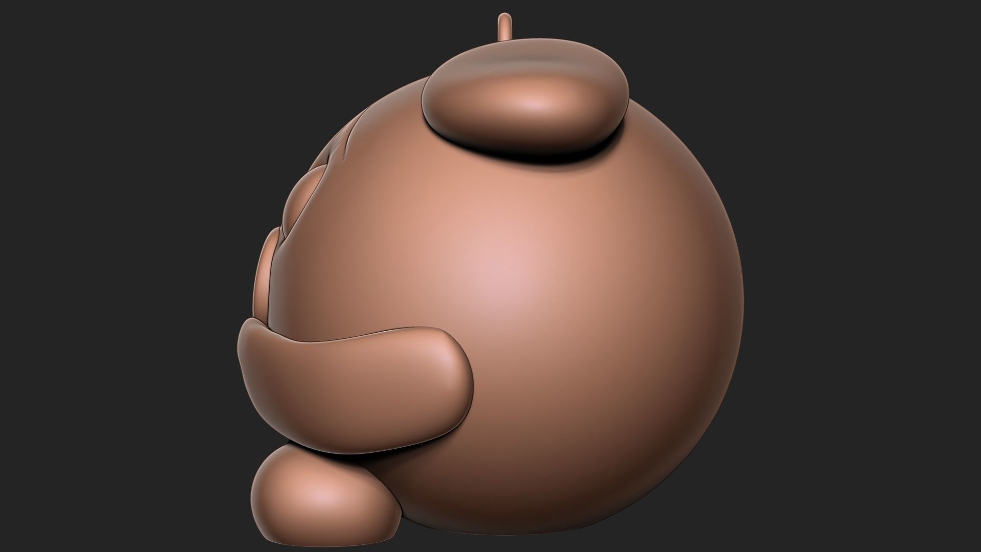 Piggy keychain 3D print model_6