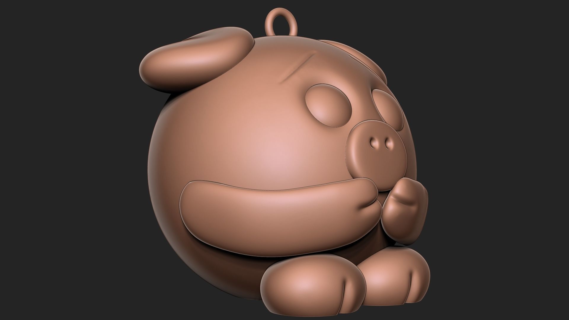 Piggy keychain 3D print model_2