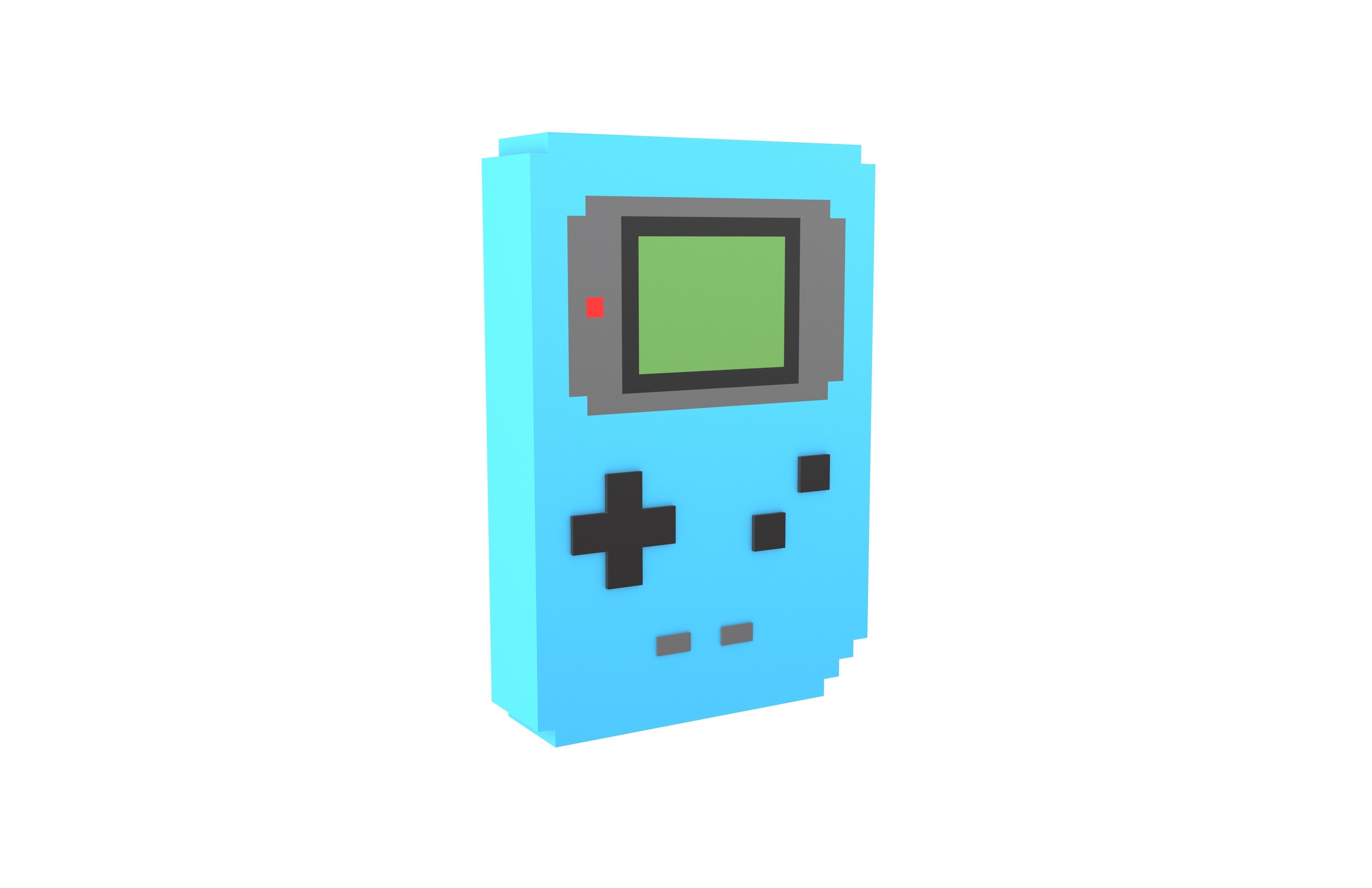 Pixel Gameboy v2 004 Low-poly 3D model_1