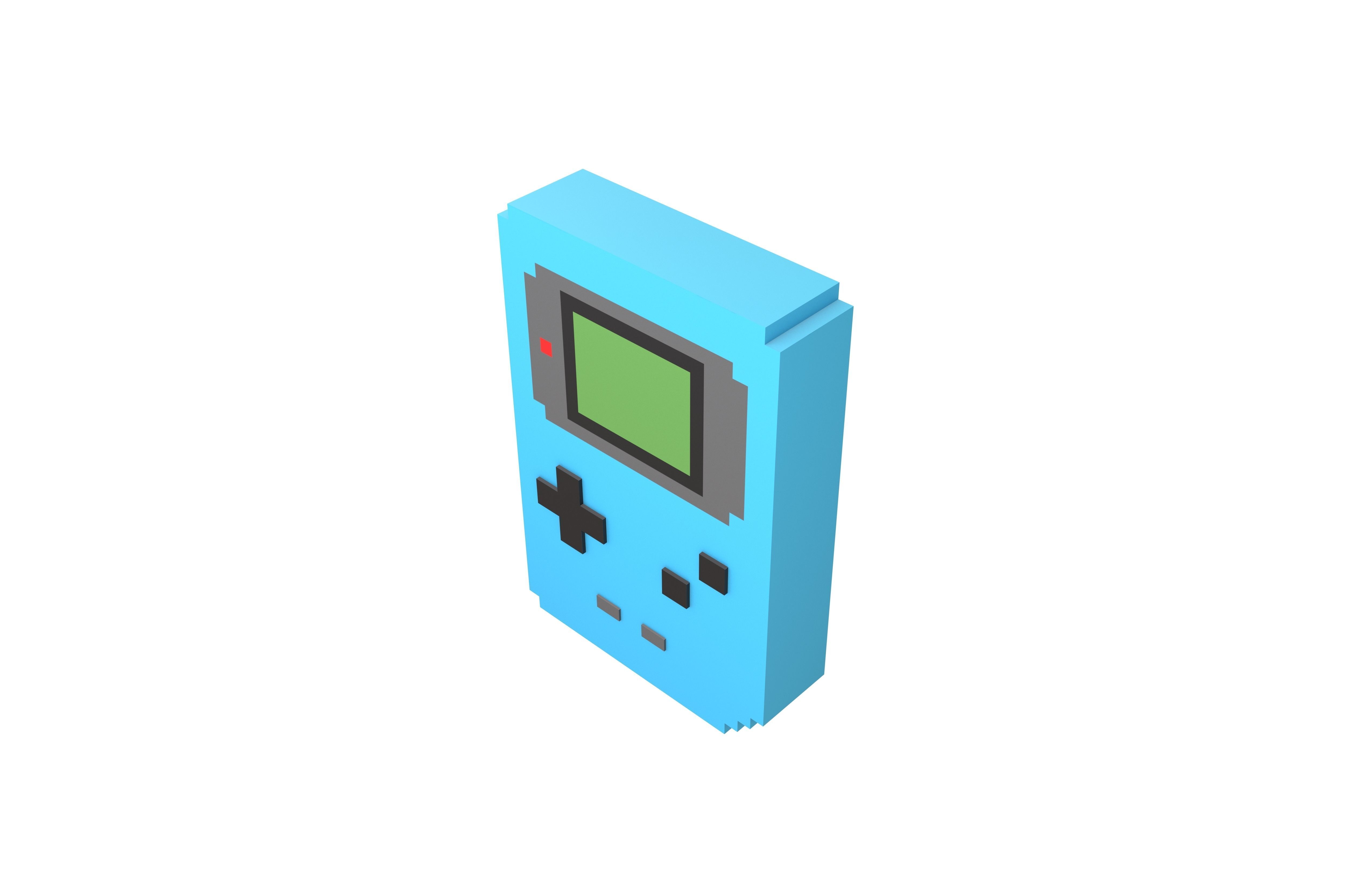 Pixel Gameboy v2 004 Low-poly 3D model_3