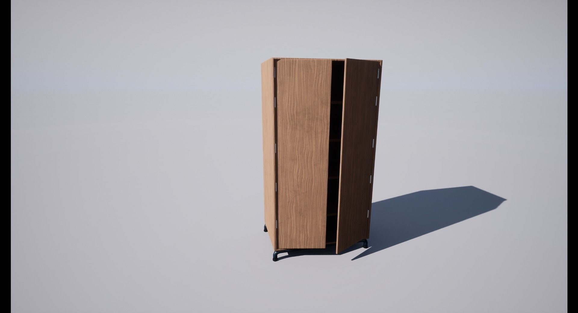 Cabinet wooden with two doors Low-poly 3D model_7