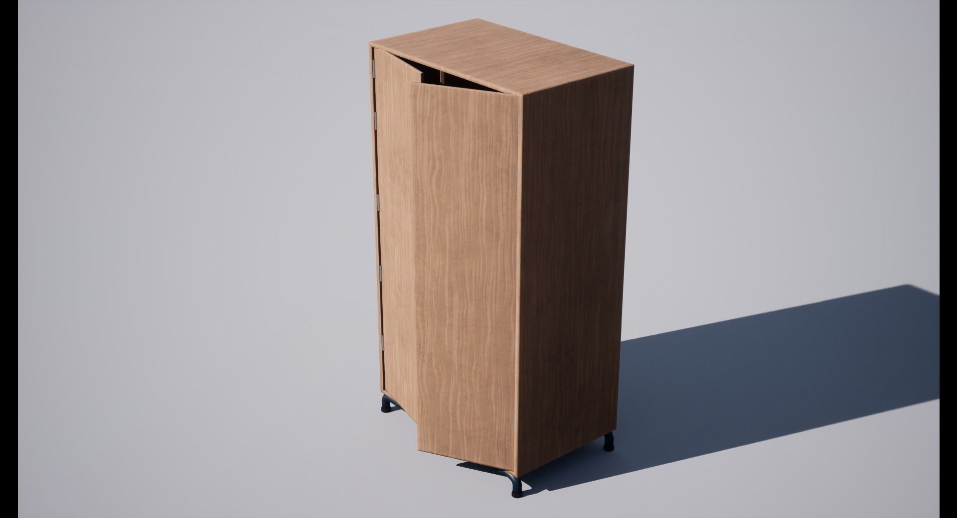 Cabinet wooden with two doors Low-poly 3D model_6