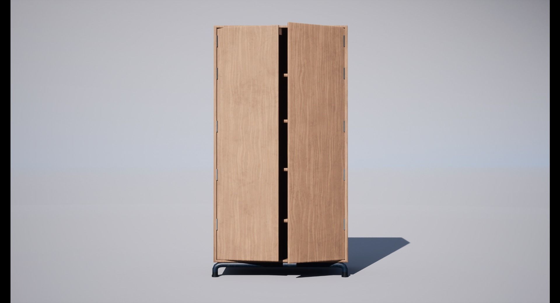 Cabinet wooden with two doors Low-poly 3D model_5