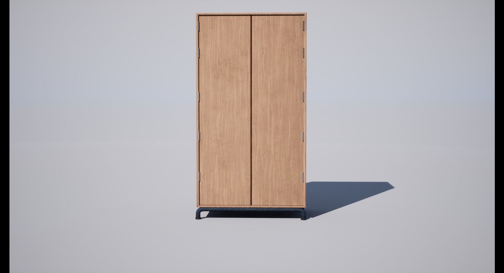 Cabinet wooden with two doors Low-poly 3D model_9