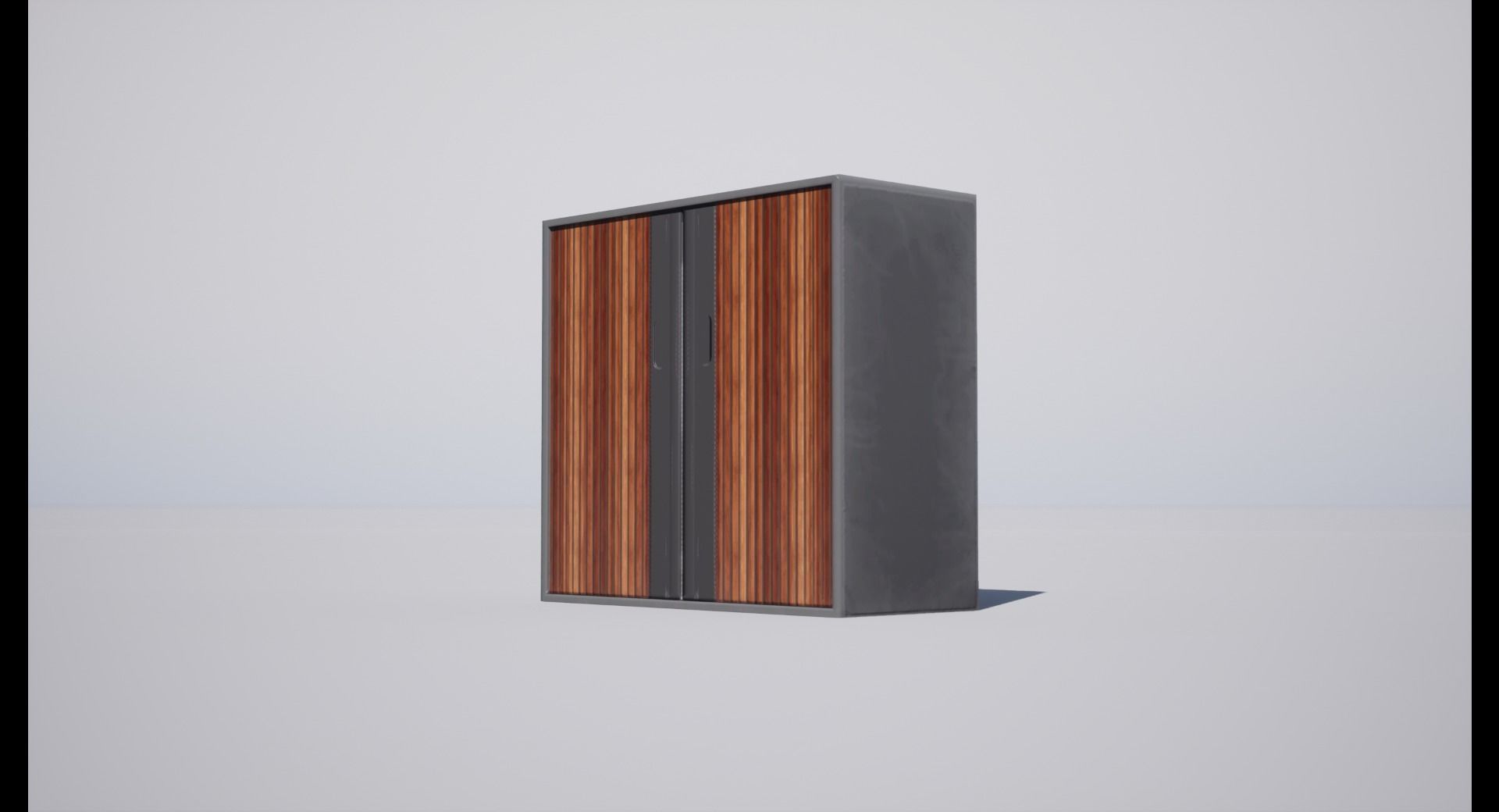 Cabinet wooden with doors and drawers Low-poly 3D model_3