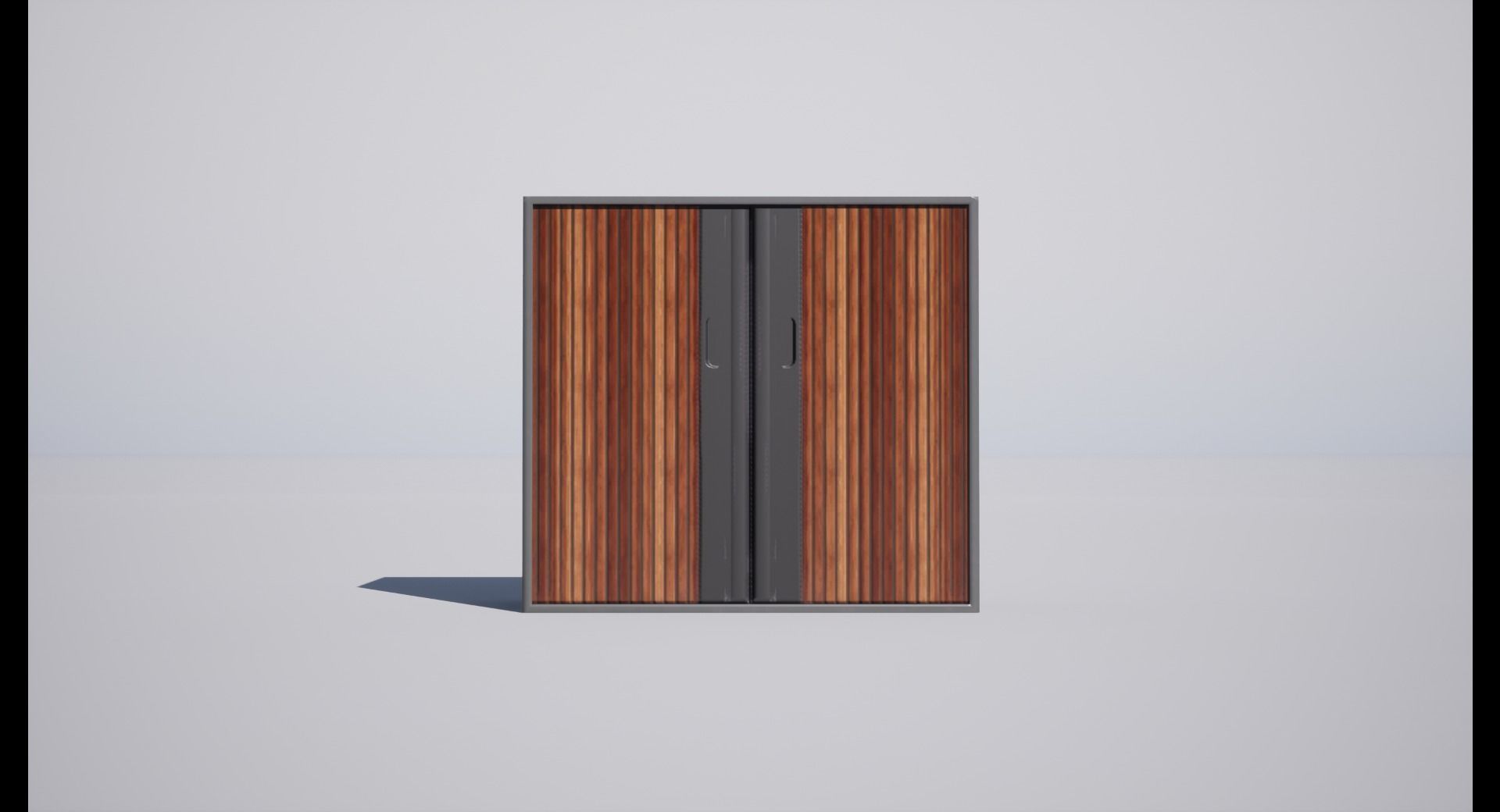 Cabinet wooden with doors and drawers Low-poly 3D model_6