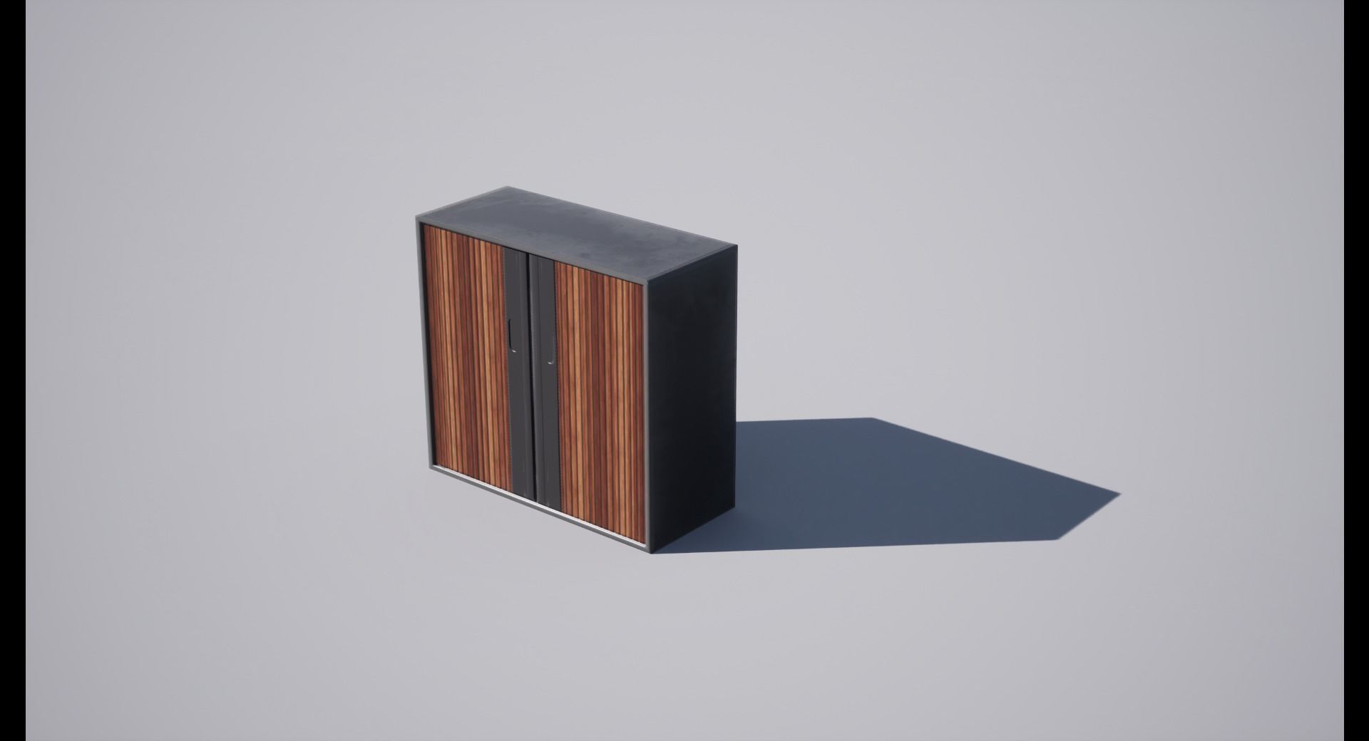 Cabinet wooden with doors and drawers Low-poly 3D model_5