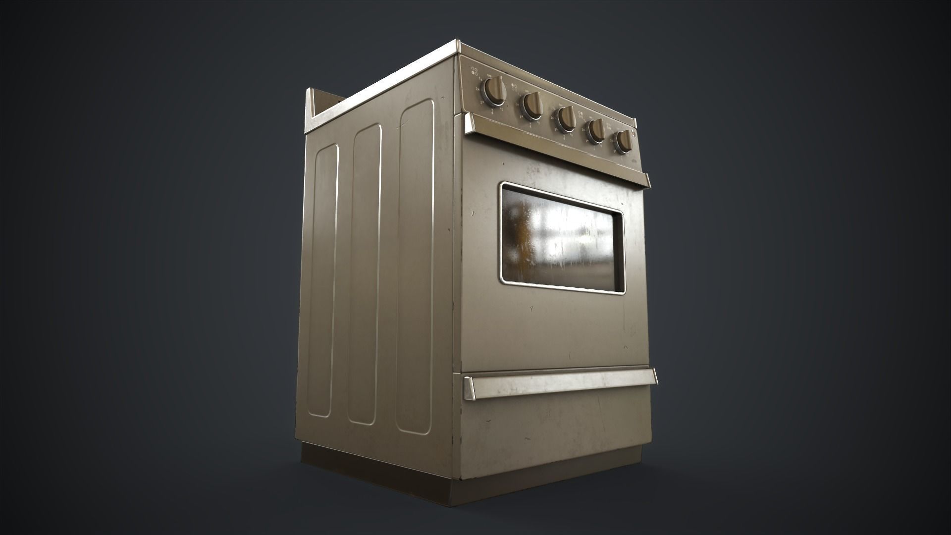 Electric stove and utensils set Low-poly 3D model_23
