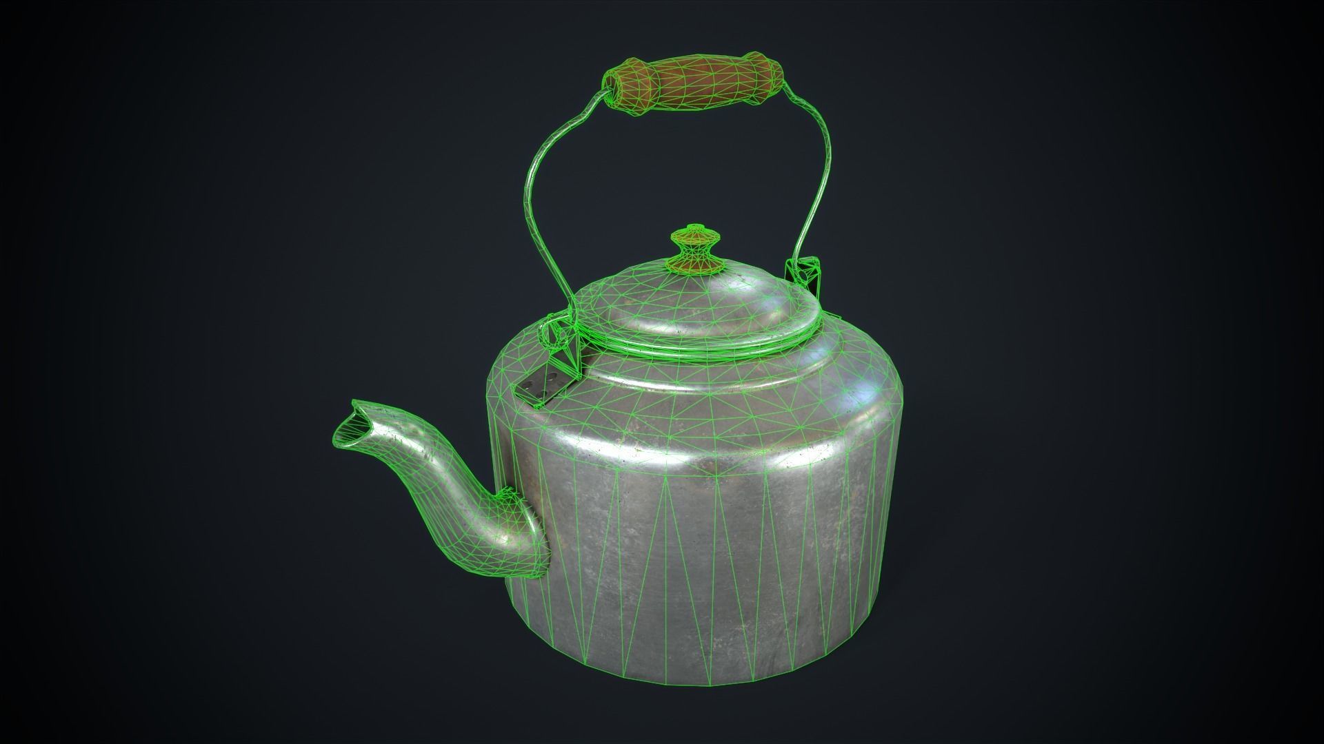 Electric stove and utensils set Low-poly 3D model_28