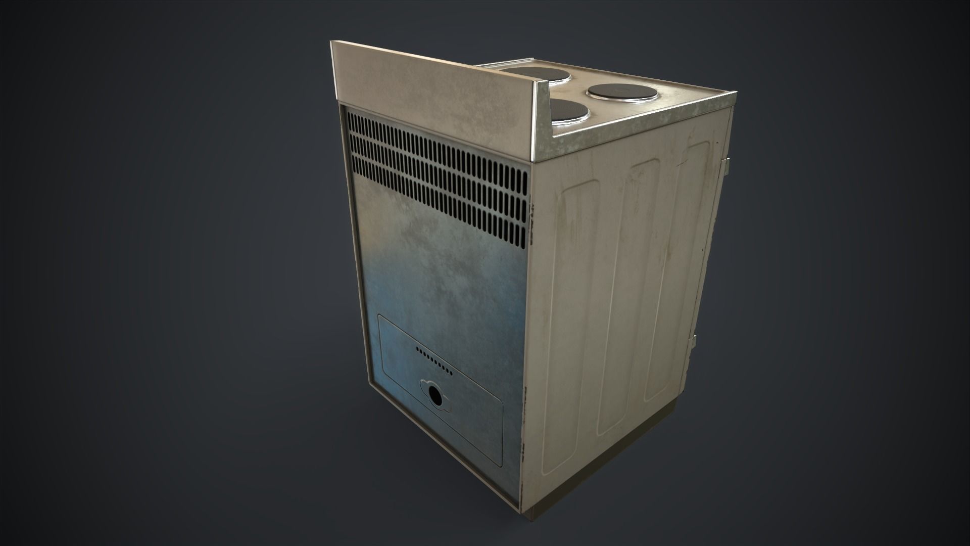 Electric stove and utensils set Low-poly 3D model_25