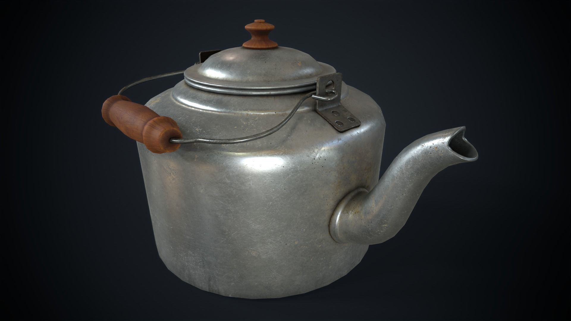 Electric stove and utensils set Low-poly 3D model_17