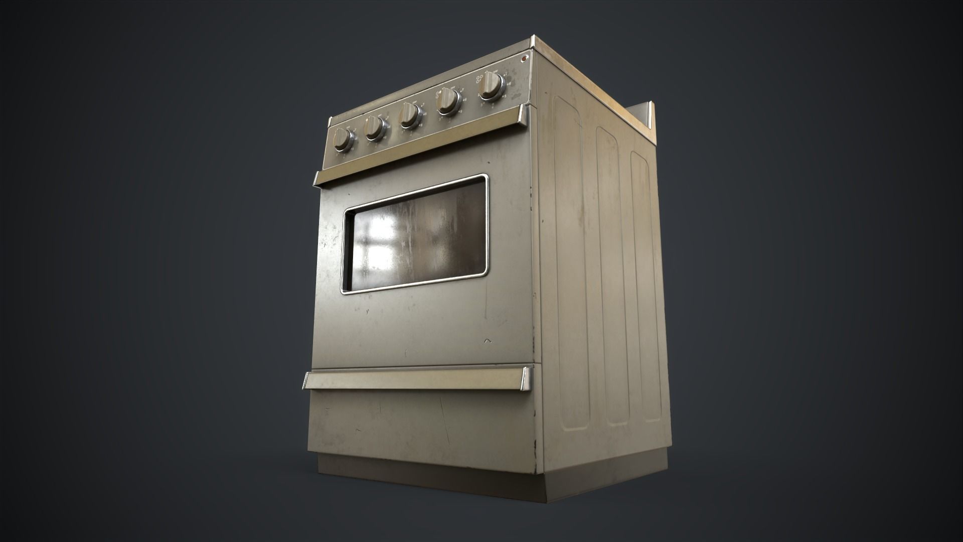 Electric stove and utensils set Low-poly 3D model_22