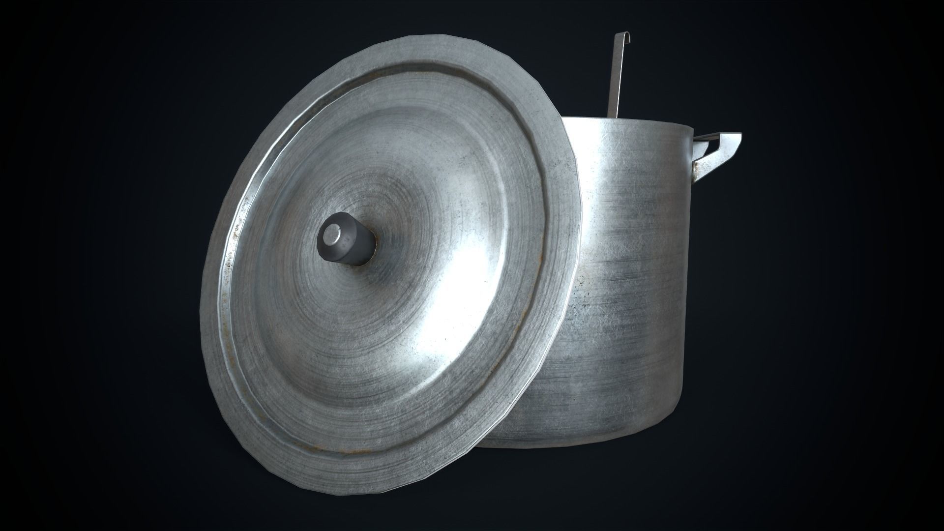 Electric stove and utensils set Low-poly 3D model_5