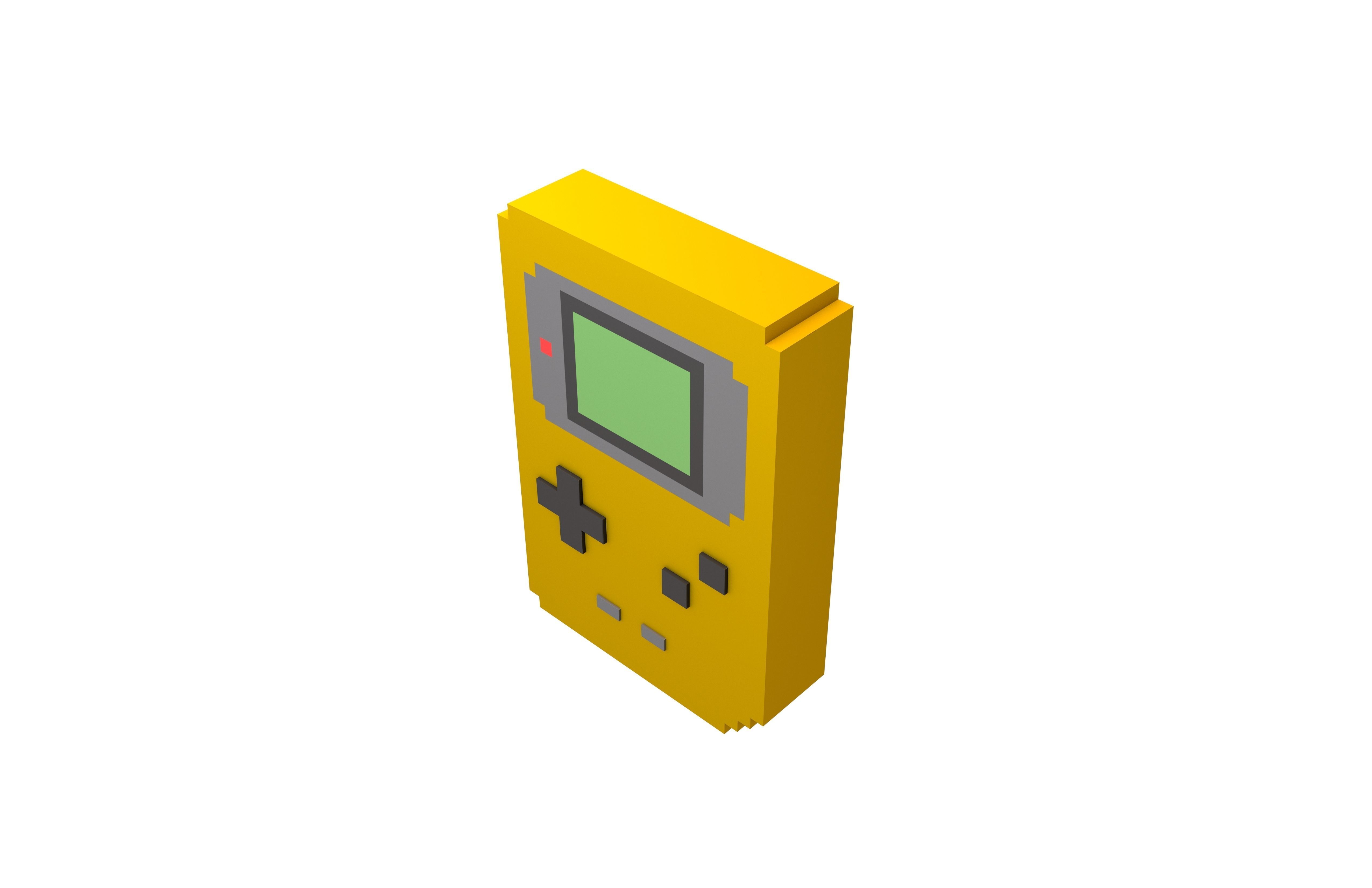 Pixel Gameboy v2 010 Low-poly 3D model_2