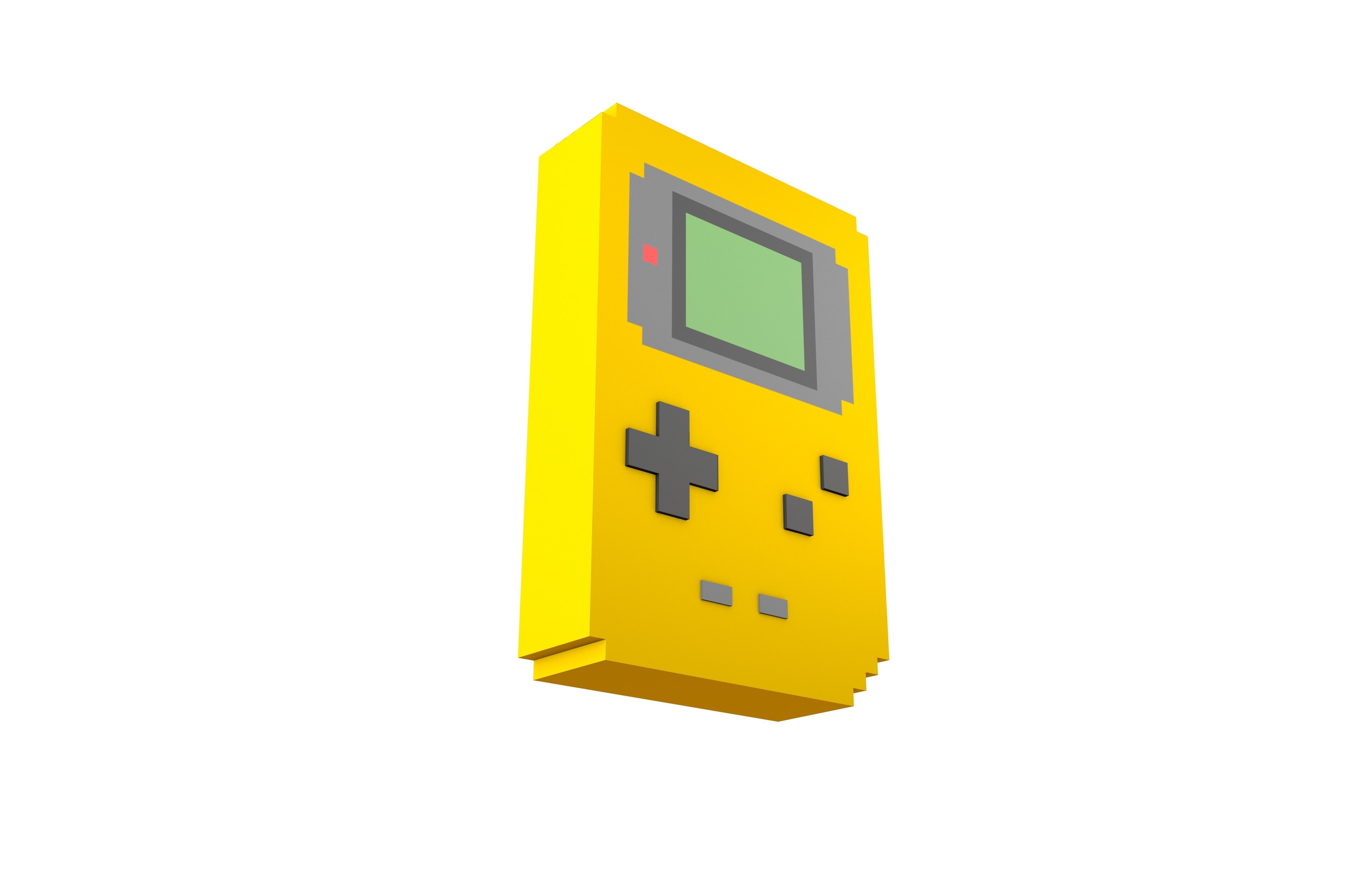 Pixel Gameboy v2 010 Low-poly 3D model_3