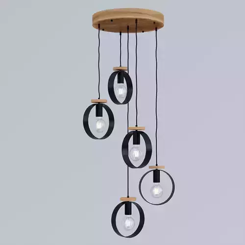 Artisan pendant light with four lights hanging from it