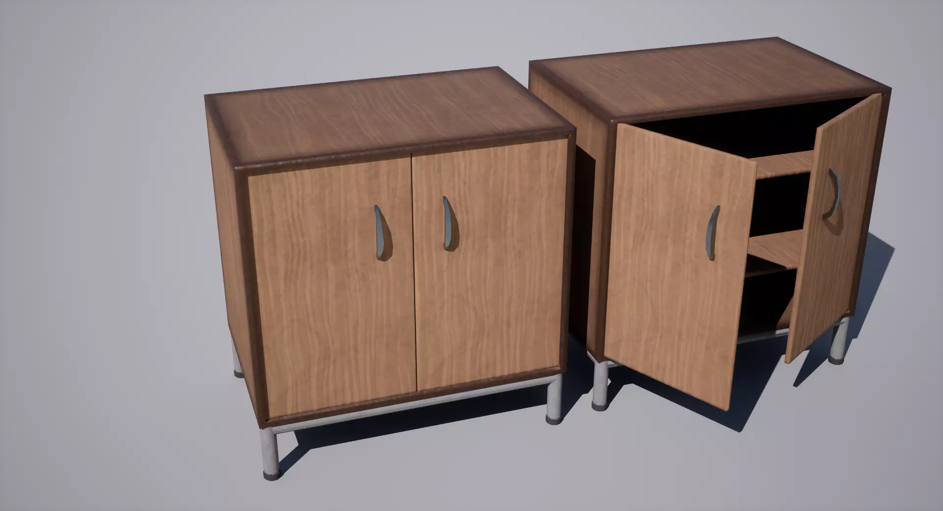 Cabinet Low-poly 3D model_0