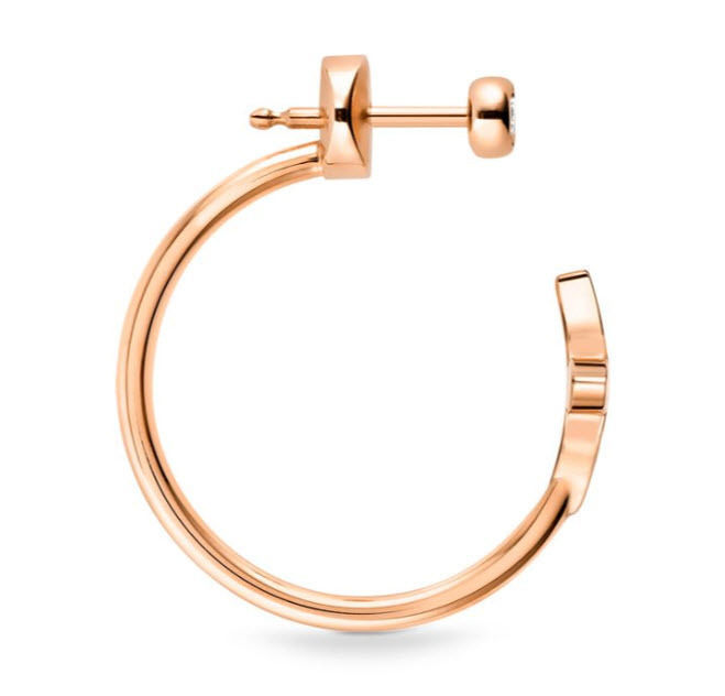YD256 rose gold plated hoop earring 3D print model_1