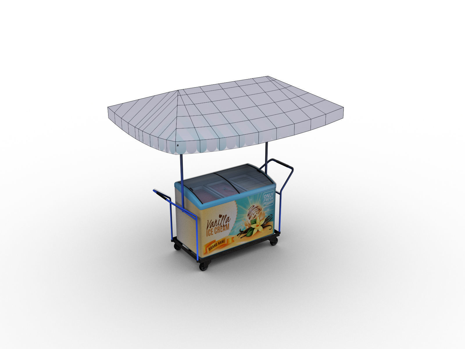 Ice Cream Cart Pack Low-poly 3D model_5