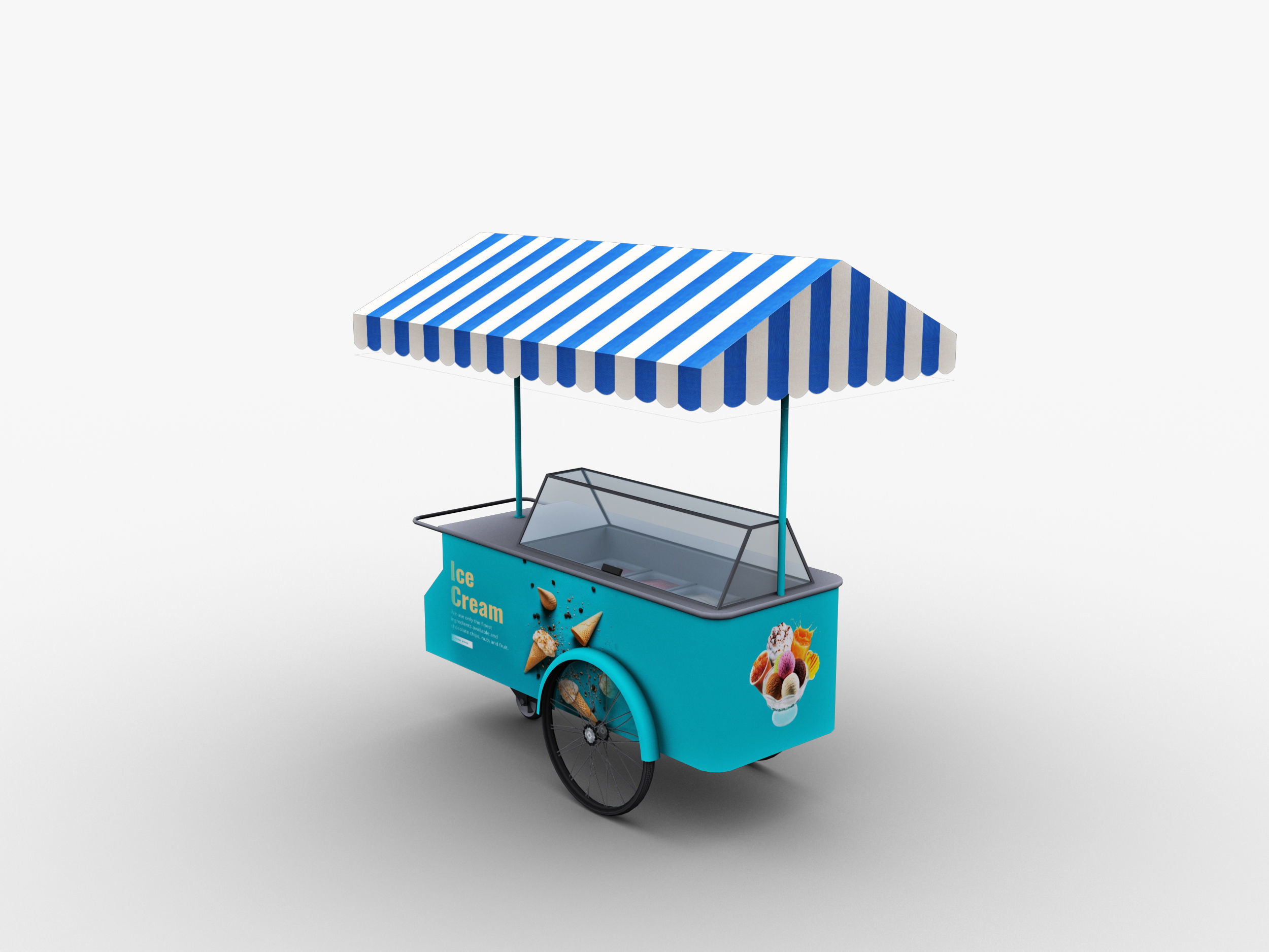 Ice Cream Cart Pack Low-poly 3D model_4