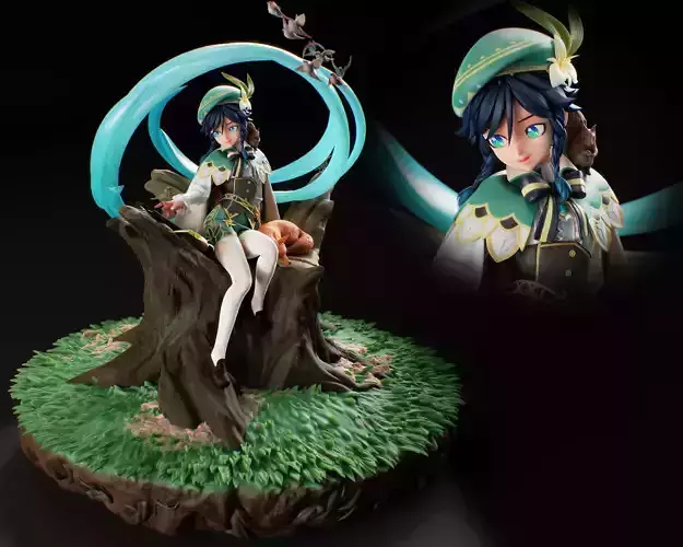 Genshin Impact Venti 3D print model