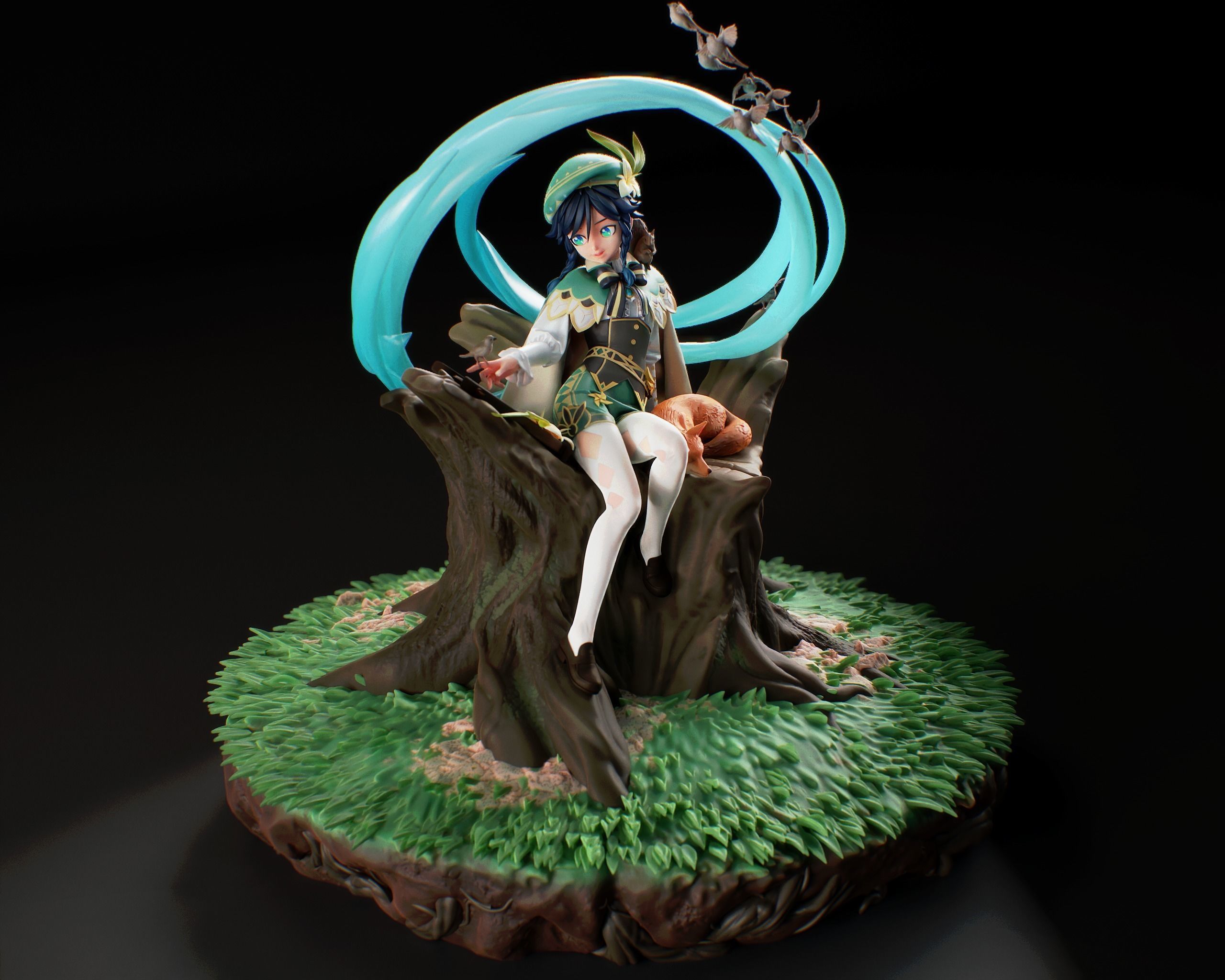 Genshin Impact Venti 3D print model_1