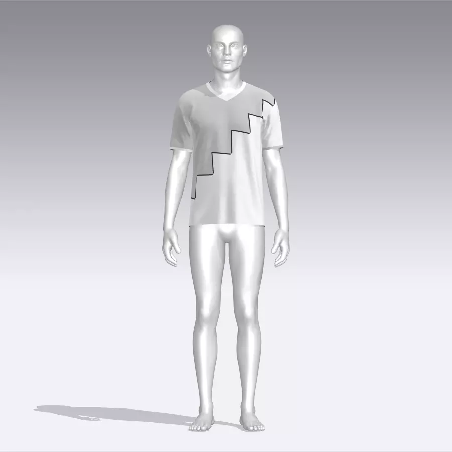 T-shirt mannequin wearing shirt Low-poly 3D model_0