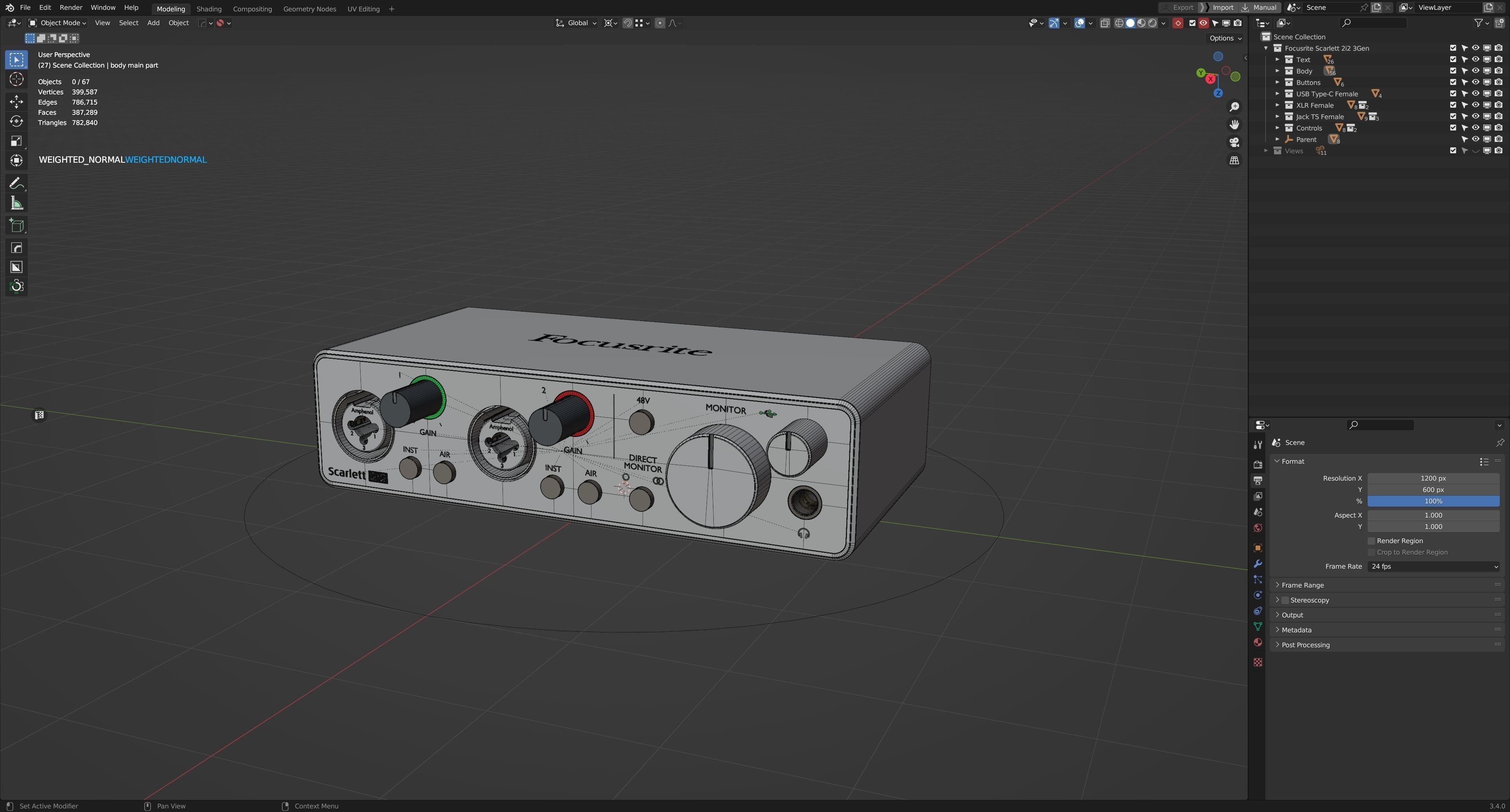 Focusrite Scarlett 2i2 3Gen 3D model_14