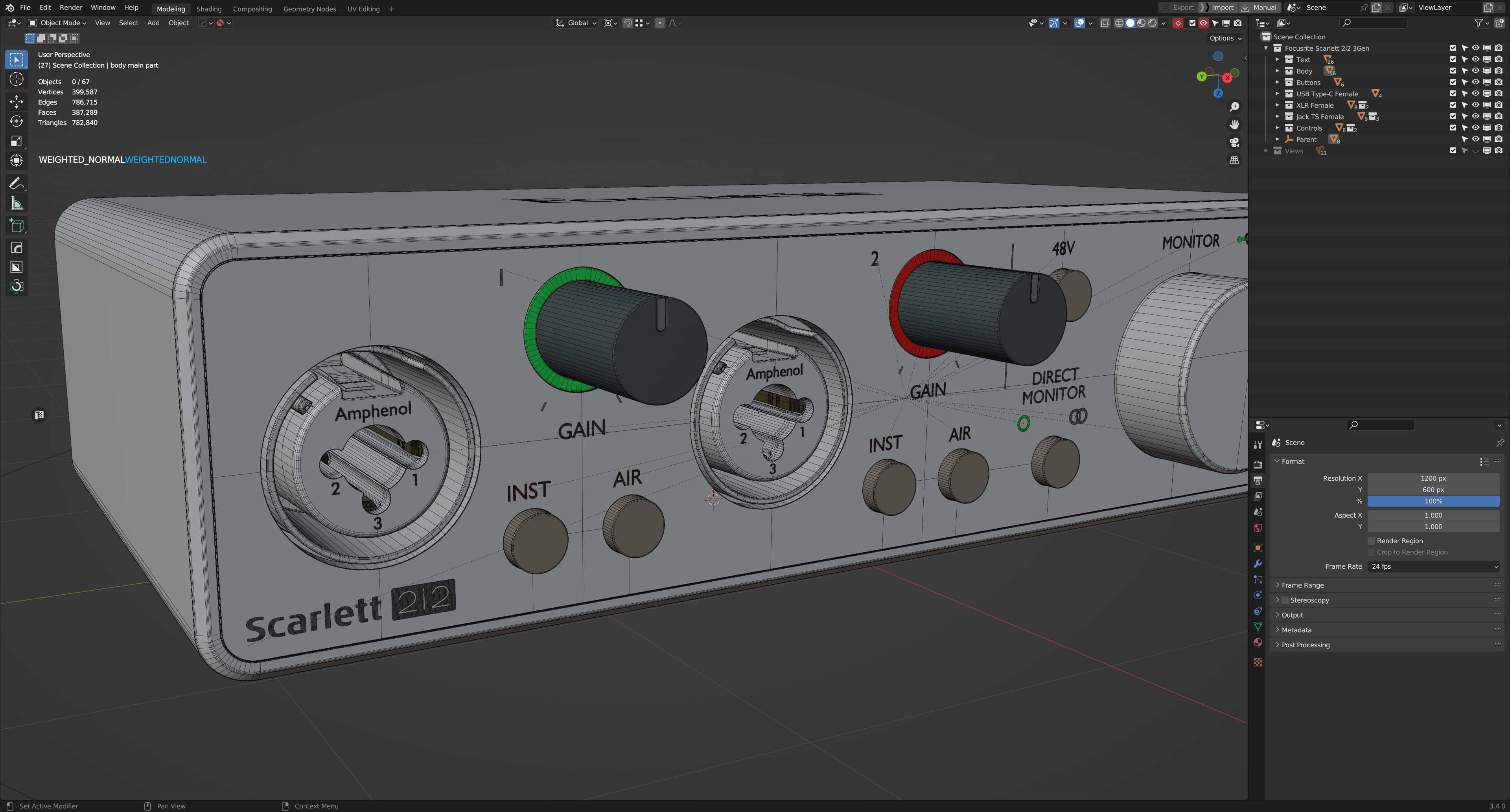 Focusrite Scarlett 2i2 3Gen 3D model_16