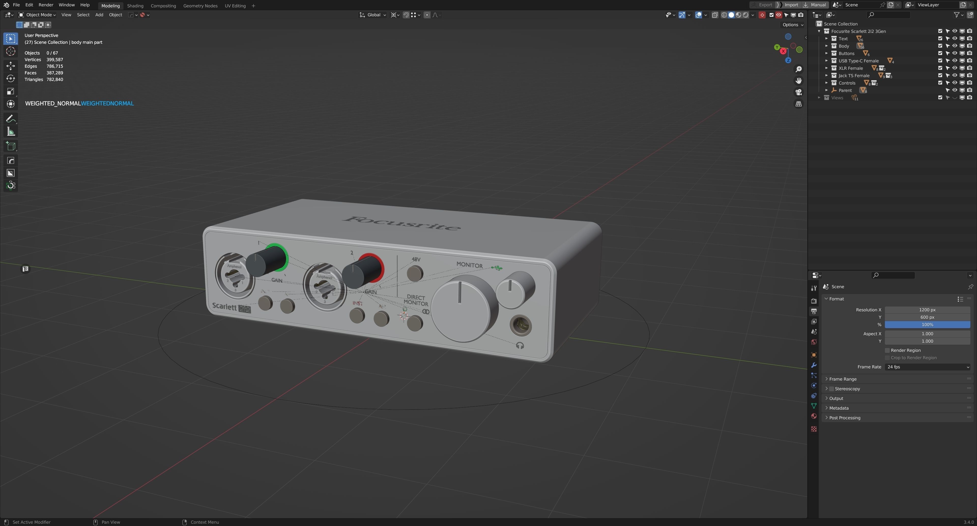 Focusrite Scarlett 2i2 3Gen 3D model_13
