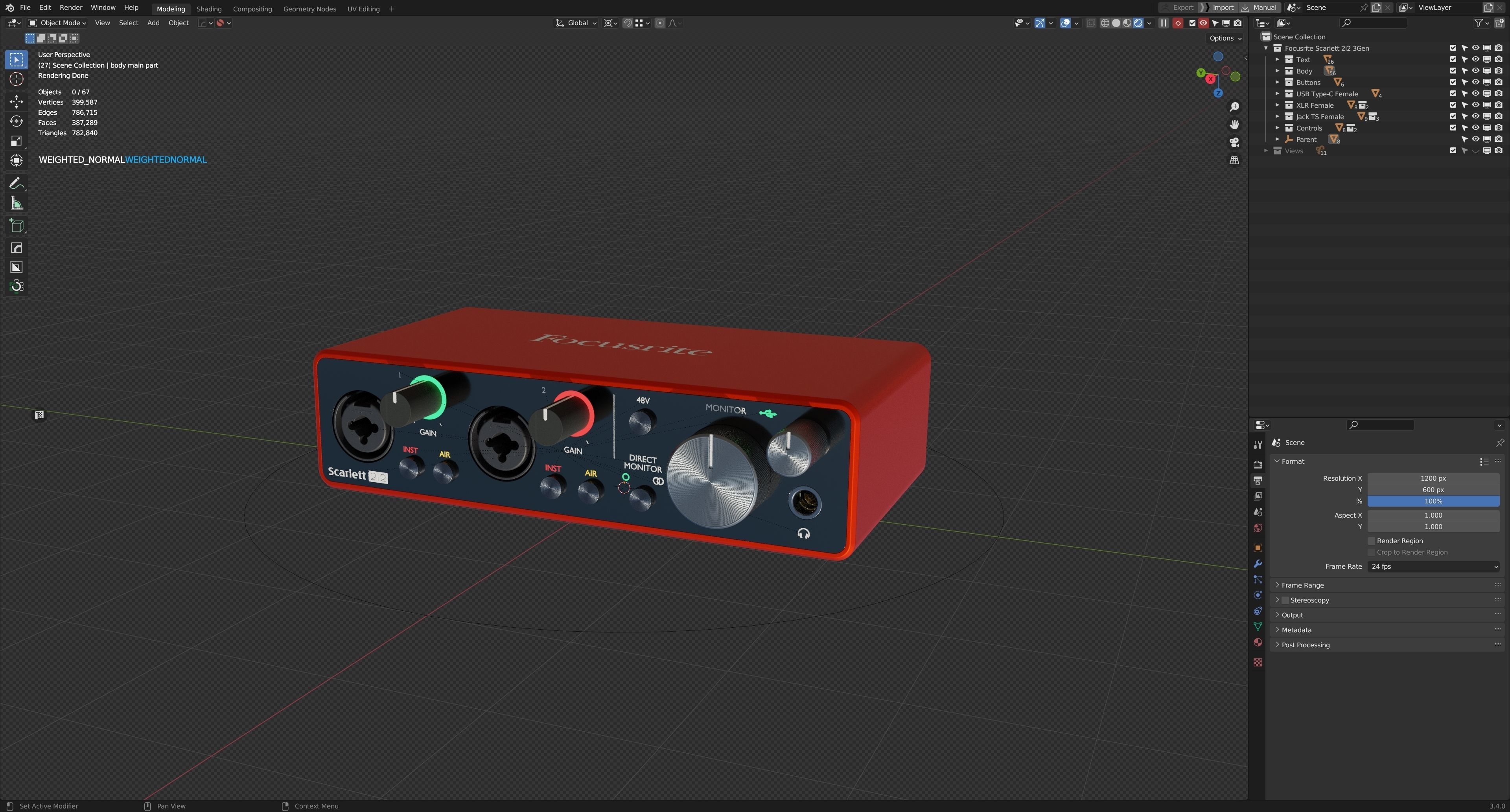 Focusrite Scarlett 2i2 3Gen 3D model_12
