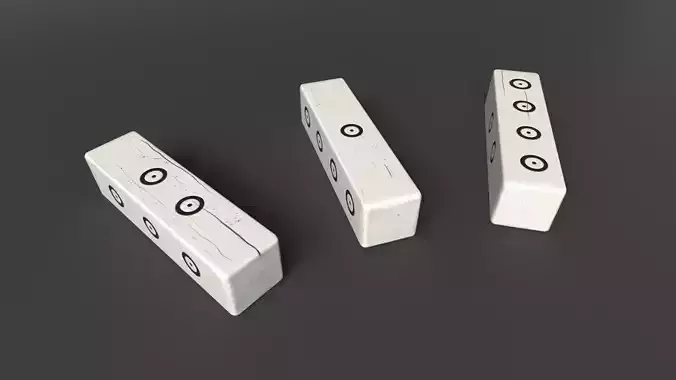 Authentic Viking Long Dice Set Low-poly 3D model