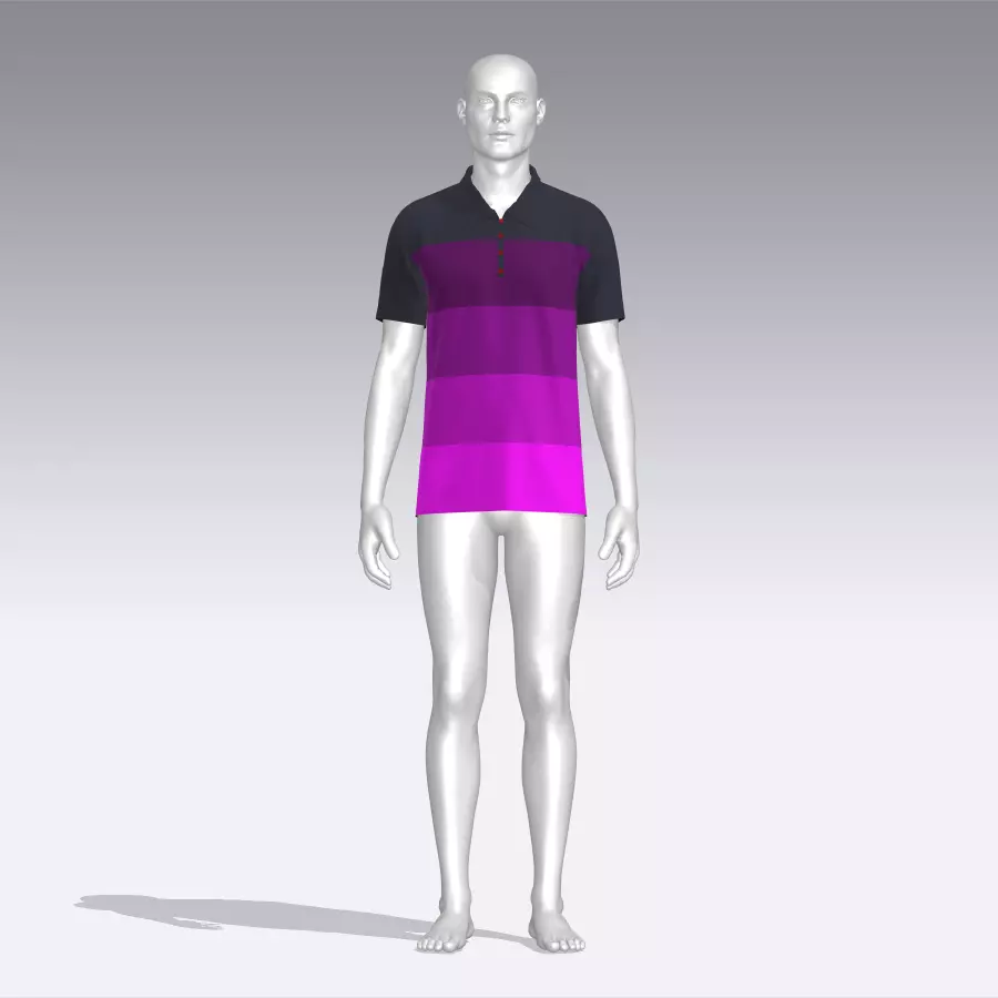 T-shirt mannequin wearing polo shirt Low-poly 3D model_0