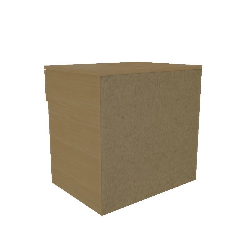 Oak Effect Bedside Unit Cabinet MDF Drawer 3D model_2