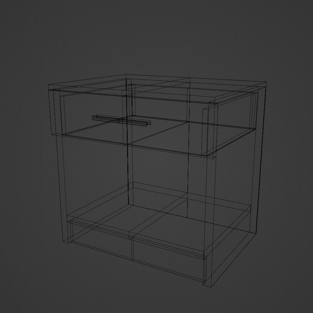 Oak Effect Bedside Unit Cabinet MDF Drawer 3D model_4