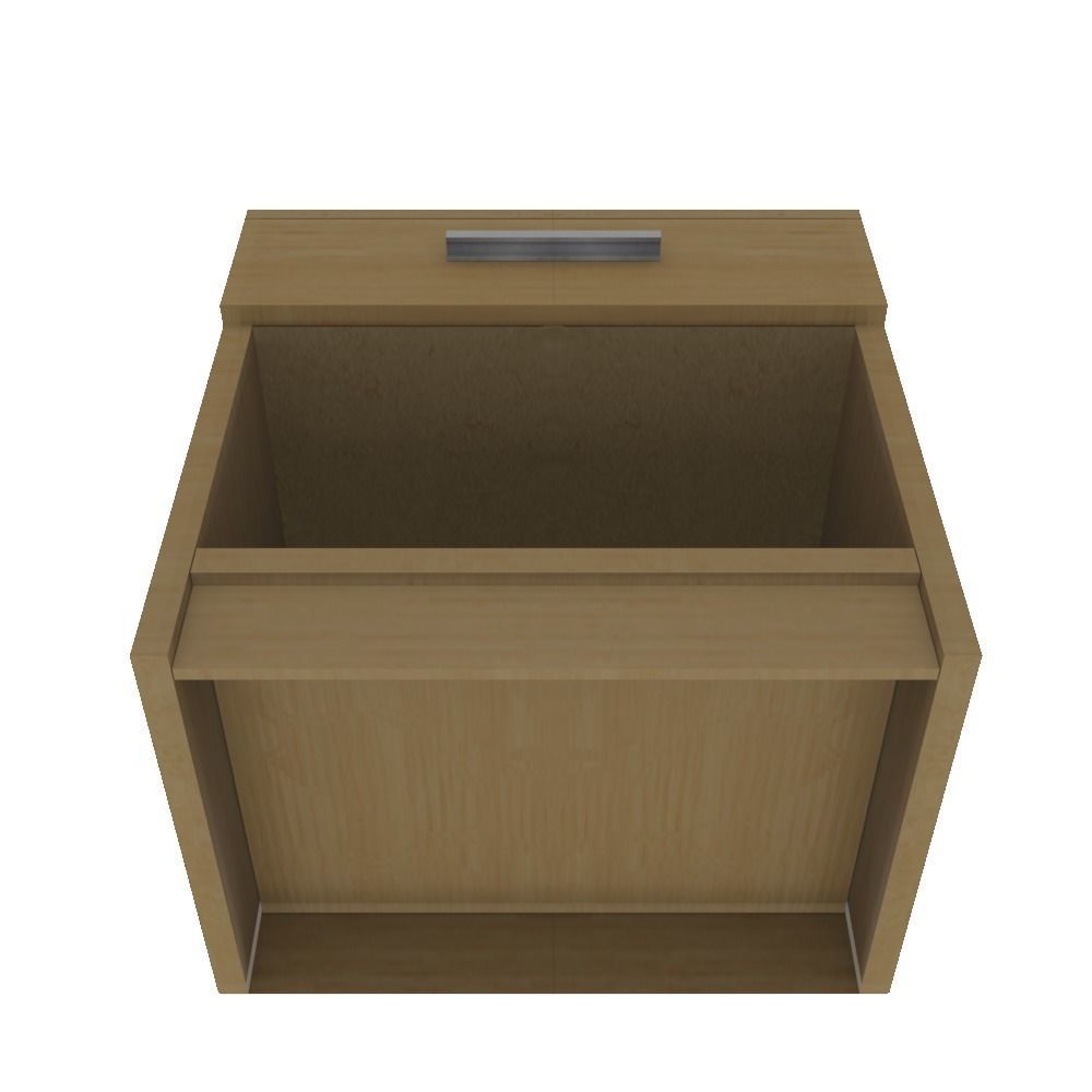 Oak Effect Bedside Unit Cabinet MDF Drawer 3D model_3