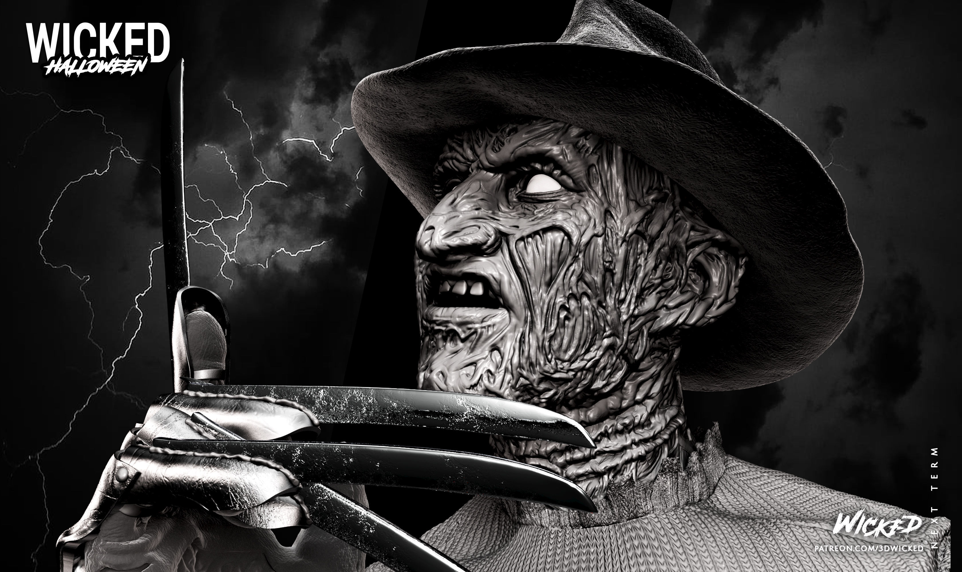 Wicked Movies Fredy Krueger Sculpture ready for 3d printing 3D print model_40