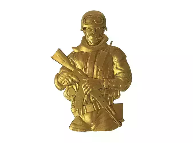 Warrior in combat gear and with an AK-47 assault rifle