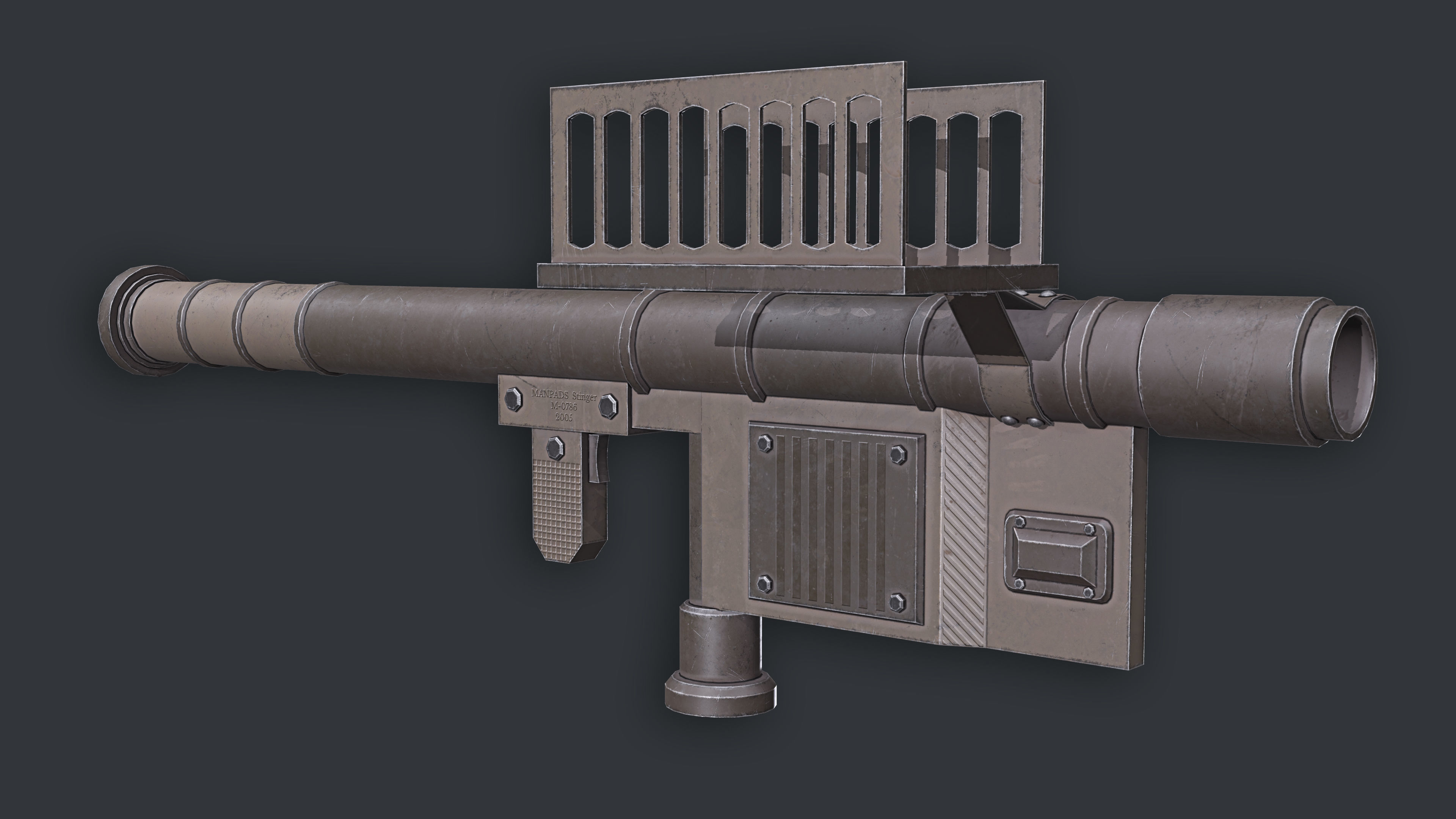 Rocket Launcher Game Ready 3 Low-poly 3D model_4