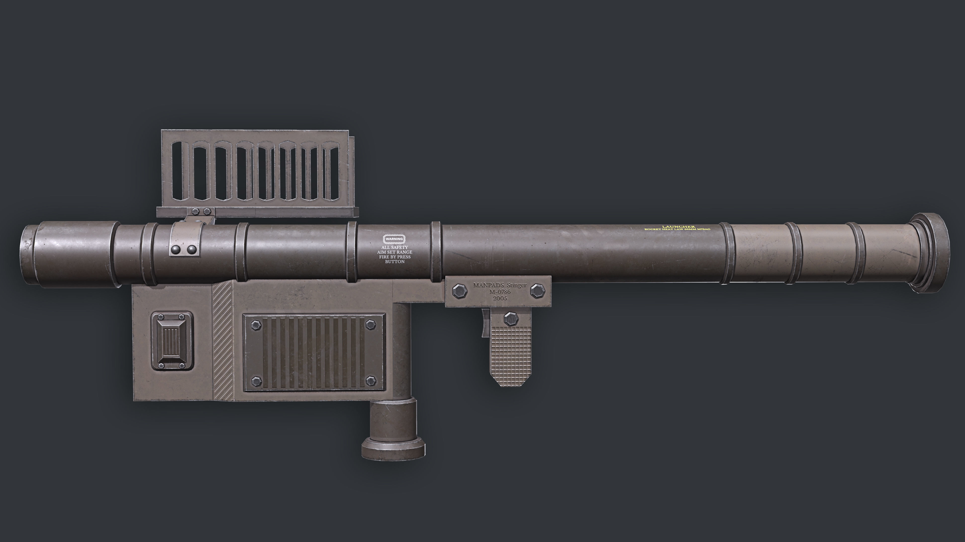 Rocket Launcher Game Ready 3 Low-poly 3D model_2