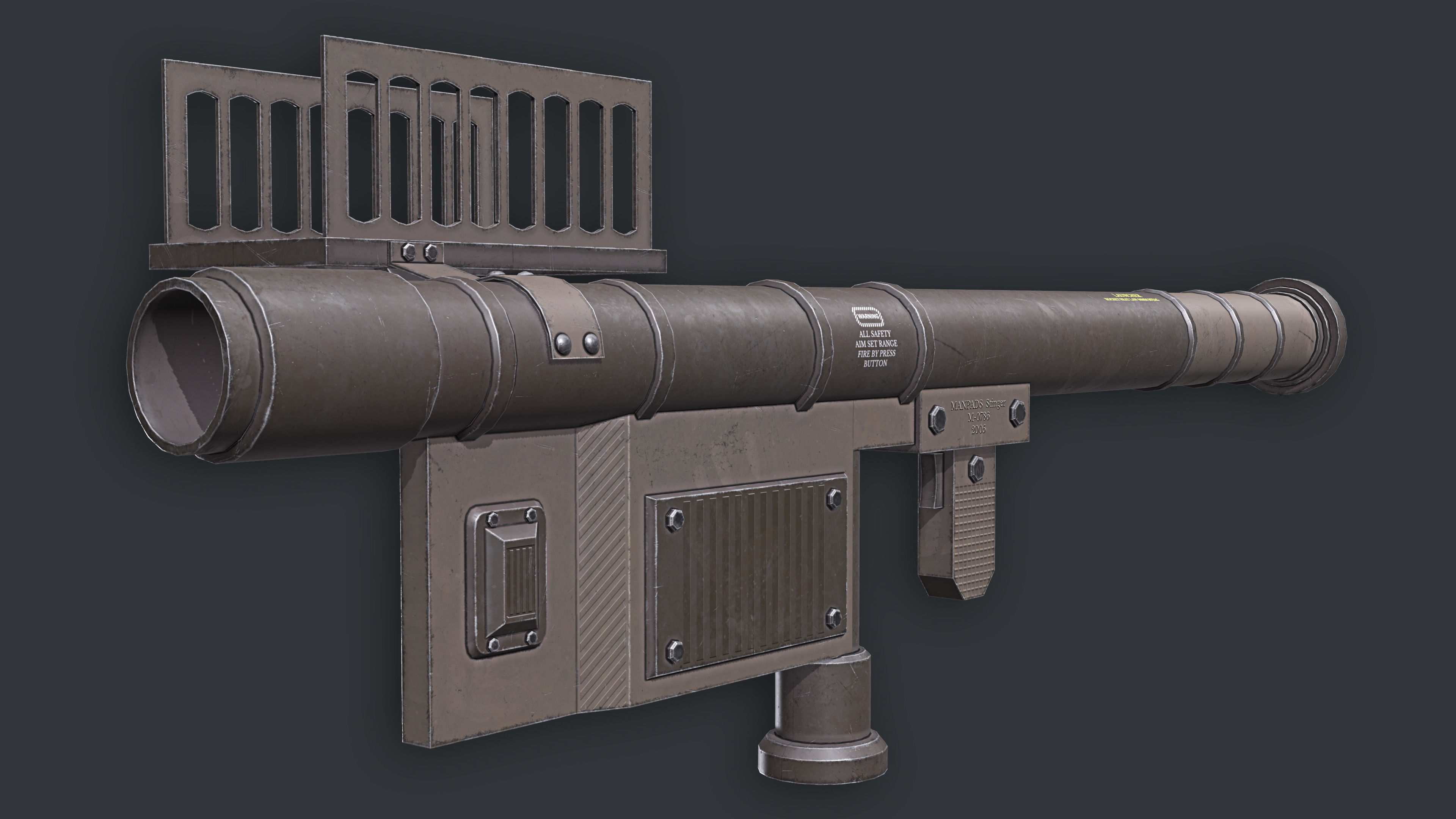 Rocket Launcher Game Ready 3 Low-poly 3D model_1