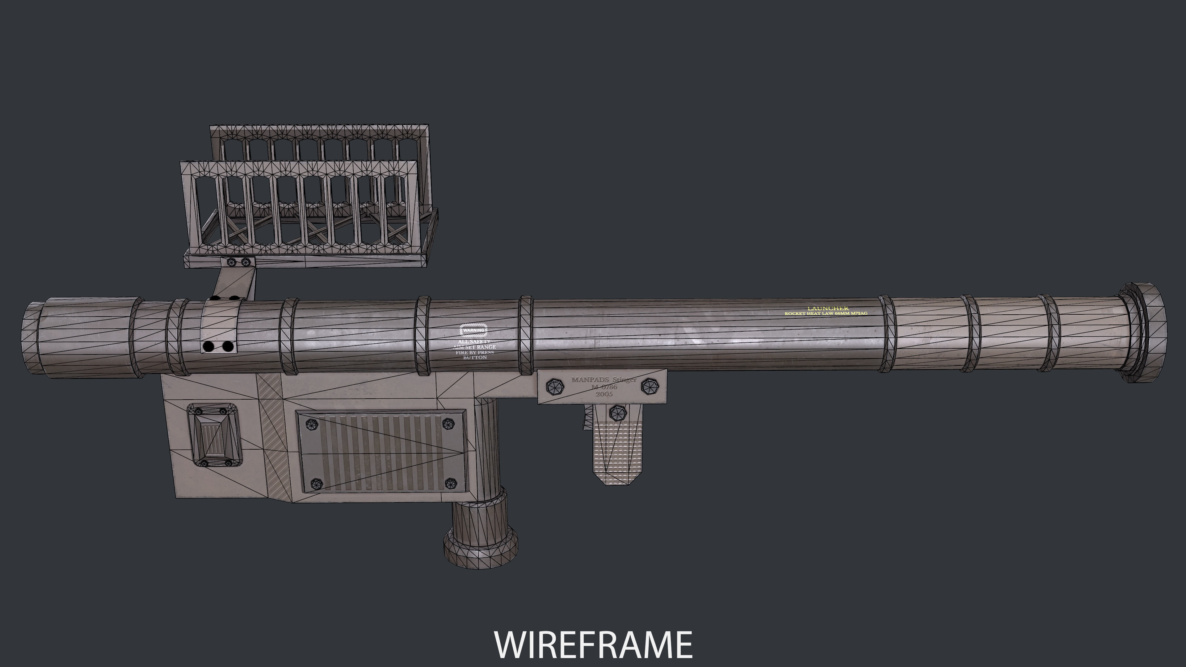 Rocket Launcher Game Ready 3 Low-poly 3D model_14