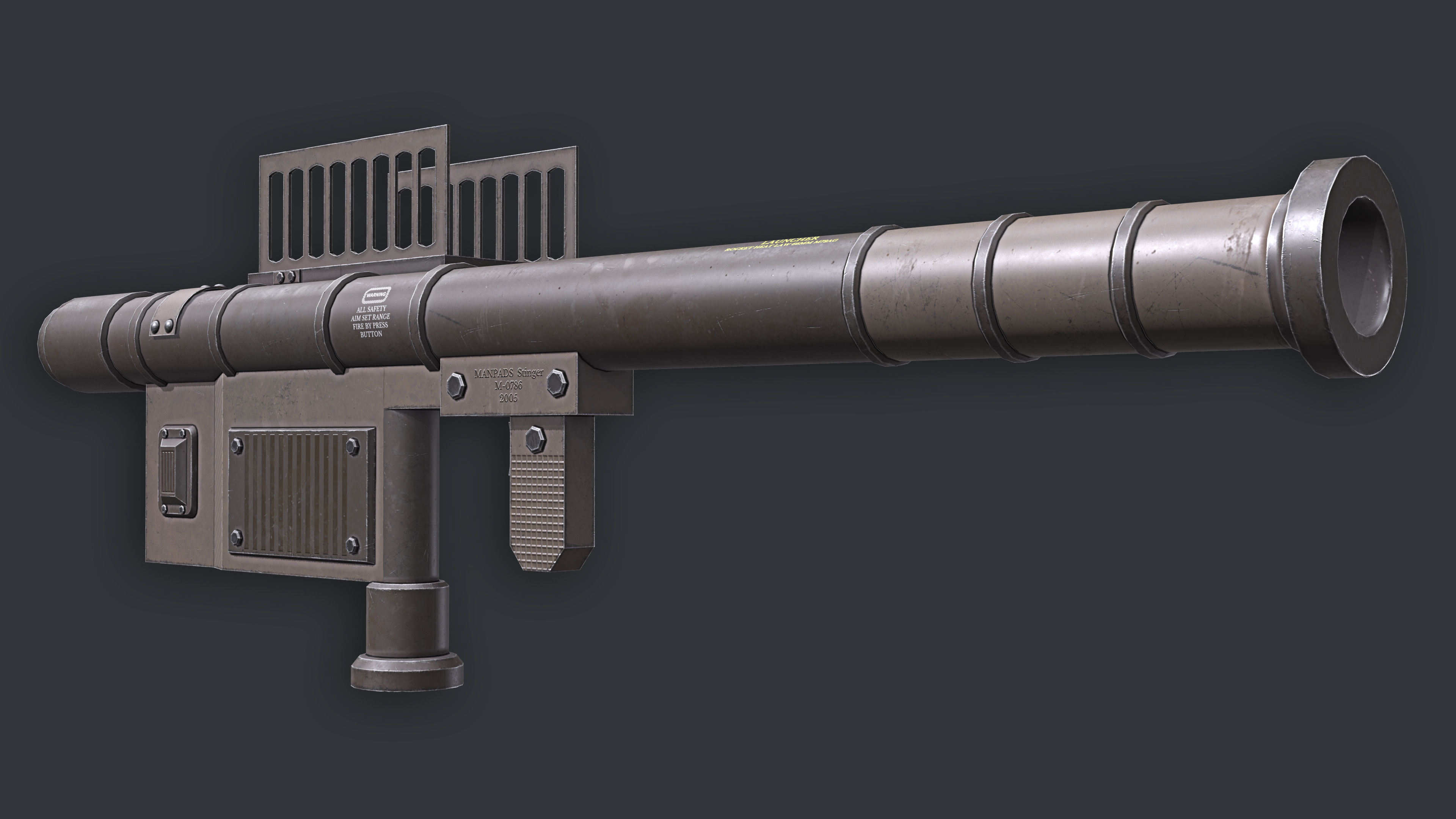 Rocket Launcher Game Ready 3 Low-poly 3D model_3