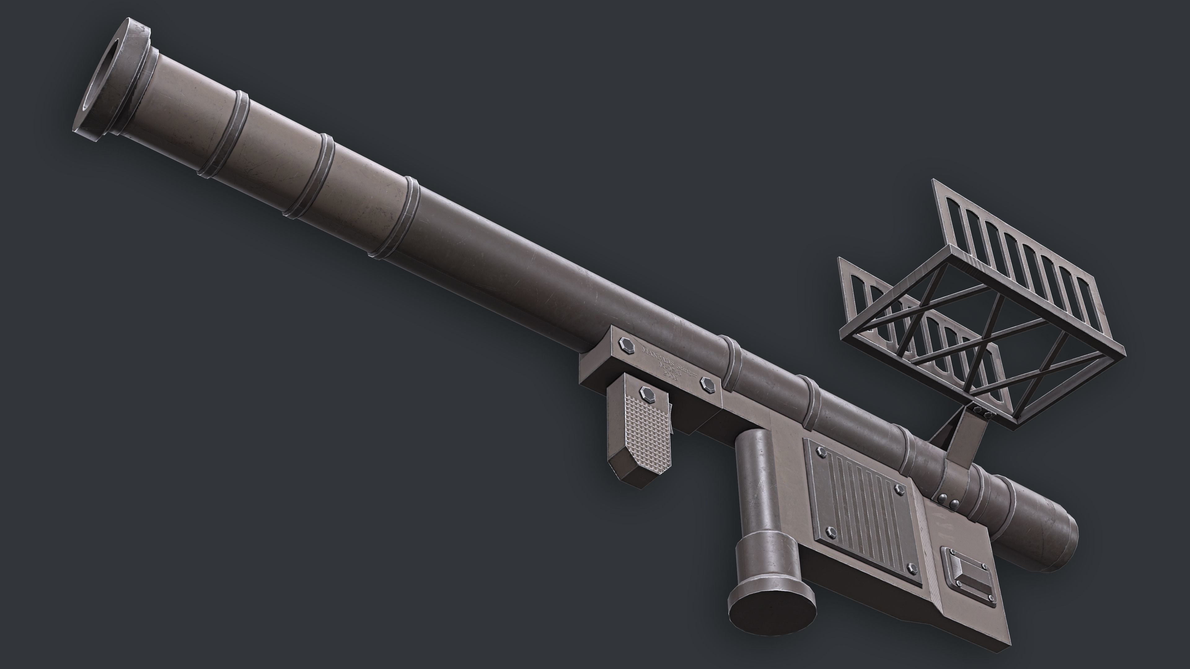 Rocket Launcher Game Ready 3 Low-poly 3D model_6