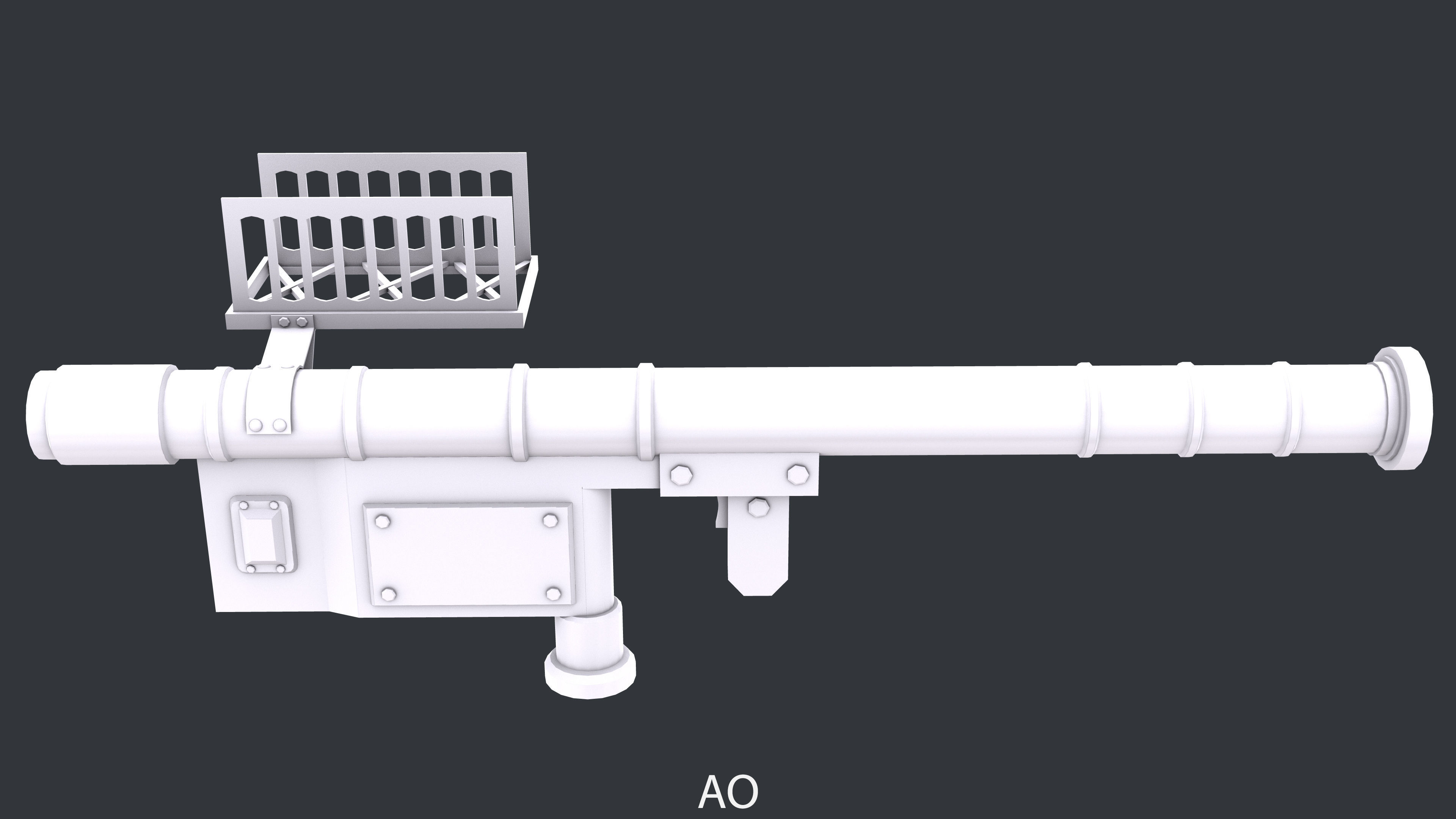 Rocket Launcher Game Ready 3 Low-poly 3D model_12