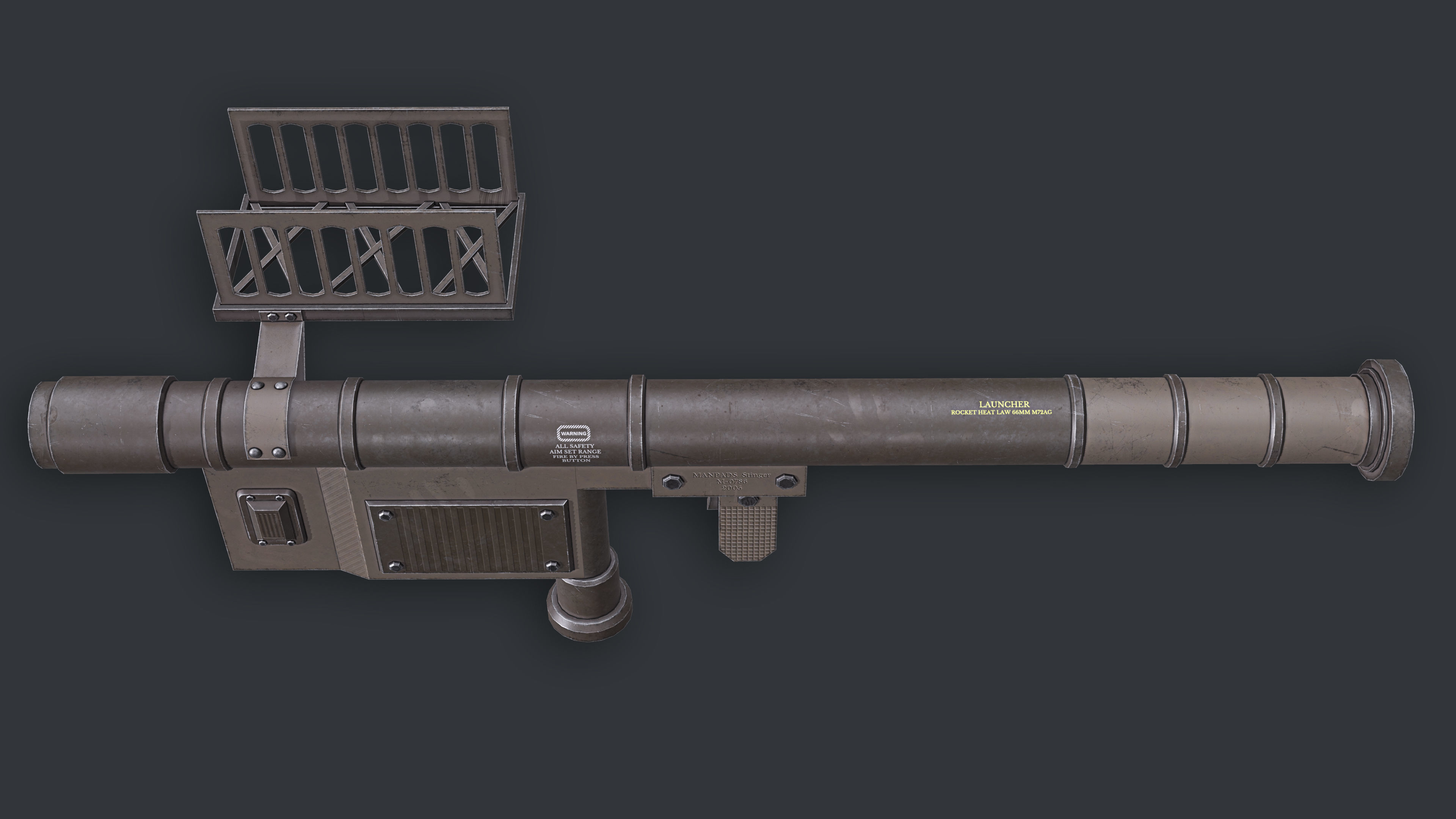 Rocket Launcher Game Ready 3 Low-poly 3D model_7