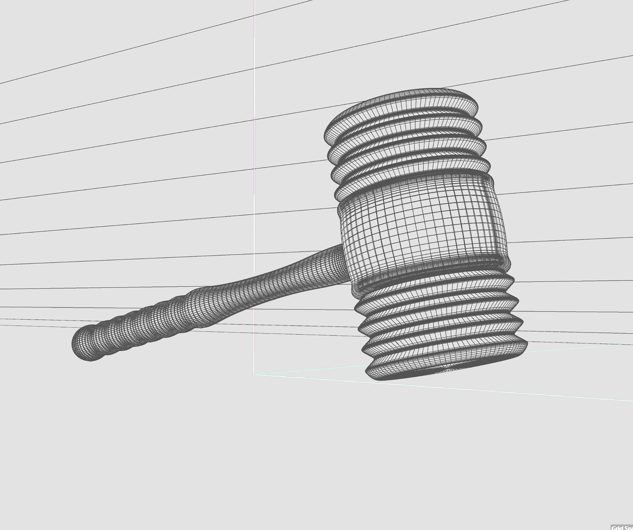 kids squishy toy hammer 3D model_2