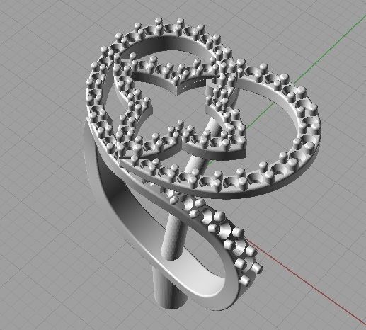 YD259 heart shaped ring 3D print model_3