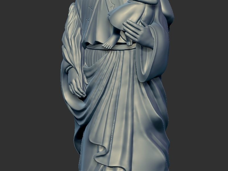 Mary with Chilld Jesus 3D print model_9